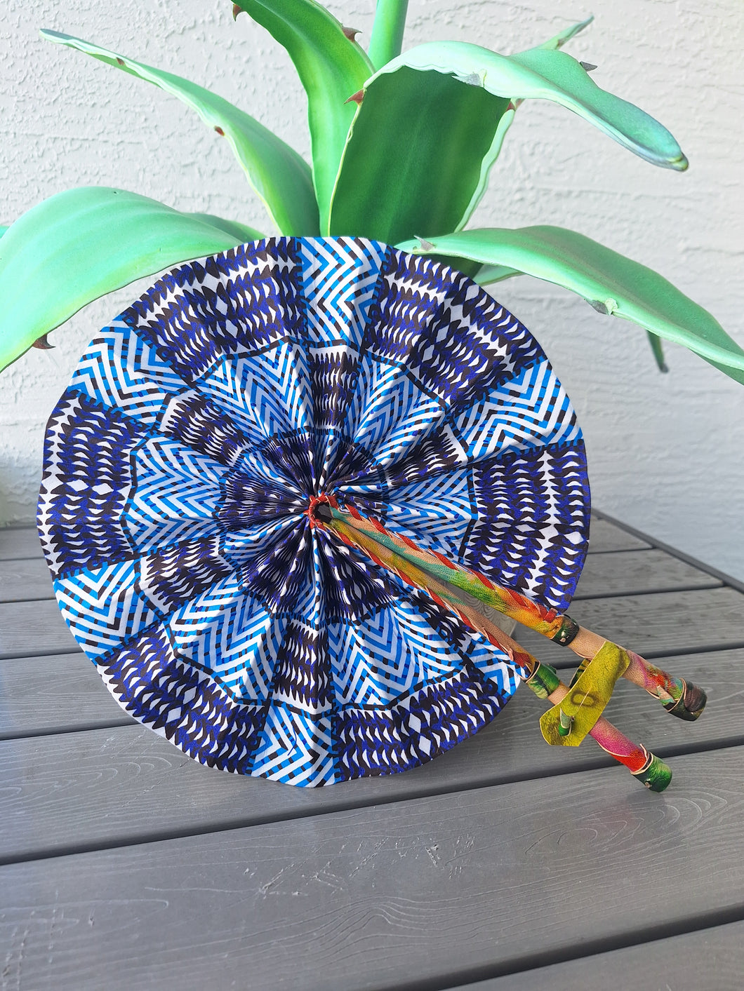 African Print Leather Folding Fans *RESTOCKED*