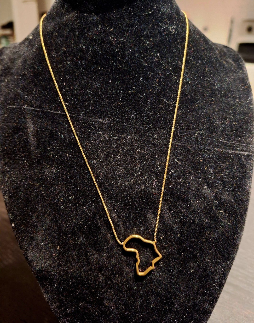 Ghana Gold-Plated Africa Pendant Necklaces