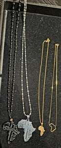 Ghana Gold-Plated Africa Pendant Necklaces