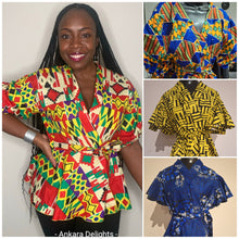 Load image into Gallery viewer, *NEW* African Print Peplum Wrap Tops