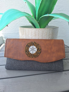 Kenyan Vegan Leather Clutch - Brown