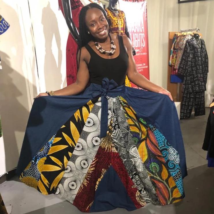 Jeans skirt on sale with ankara patches