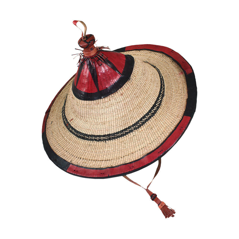 Lightweight Fulani Hat, Leather Conical Straw Hat Men, Women- Sun  Protection Hat