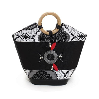 *Restock* Leather Kenyan Handbag - Black/White